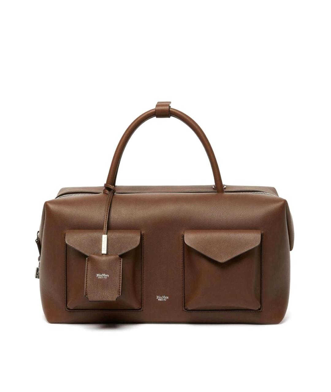 MAX MARA Коричневая кожаная сумка с короткими ручками, фото 1