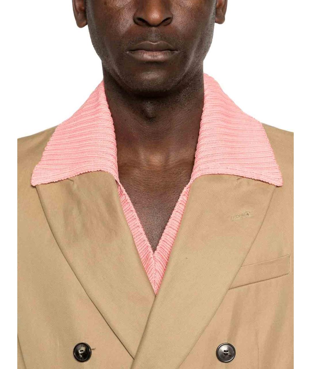 DRIES VAN NOTEN Бежевый хлопковый пиджак, фото 2