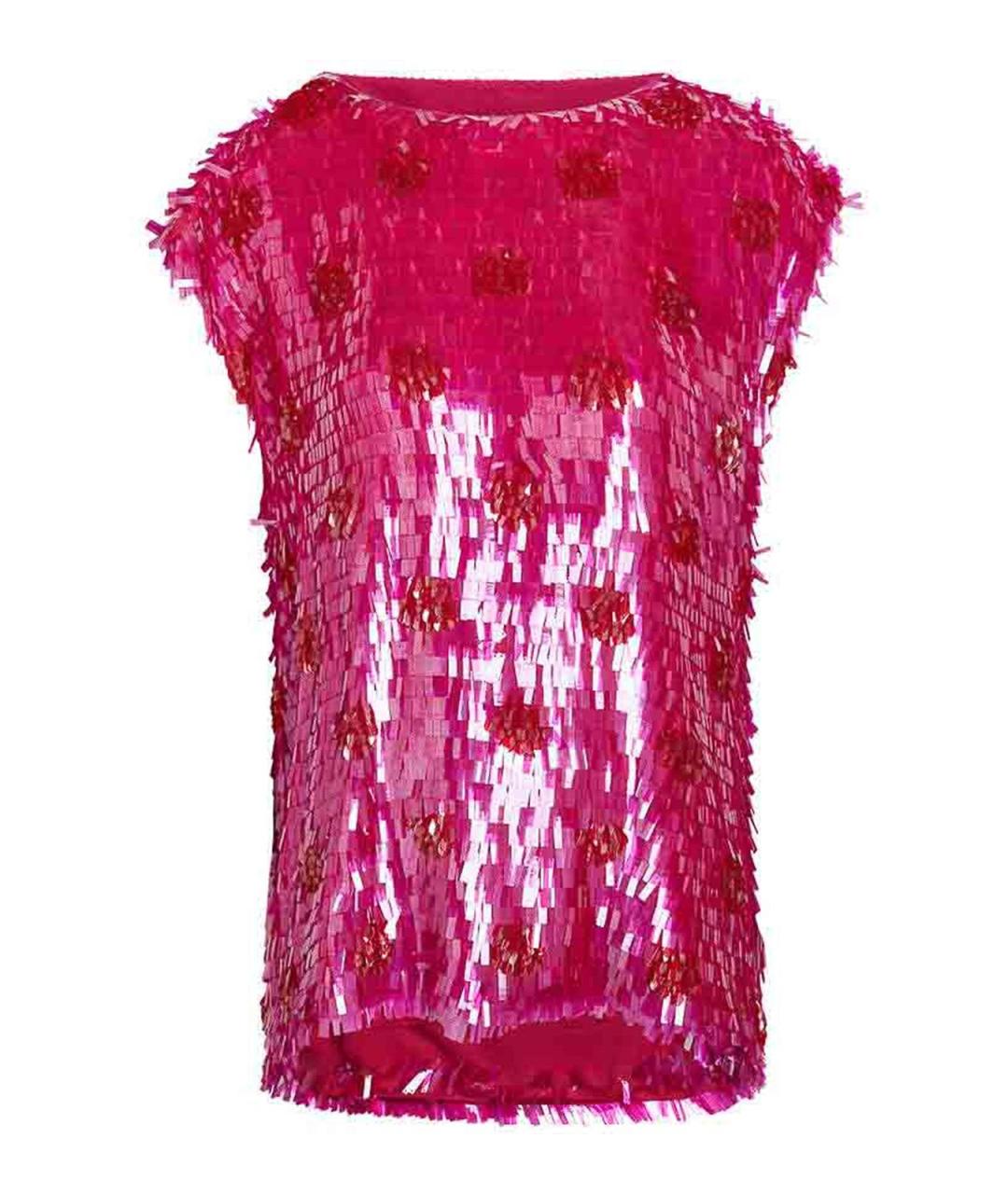 DRIES VAN NOTEN Фуксия шелковая майка, фото 1