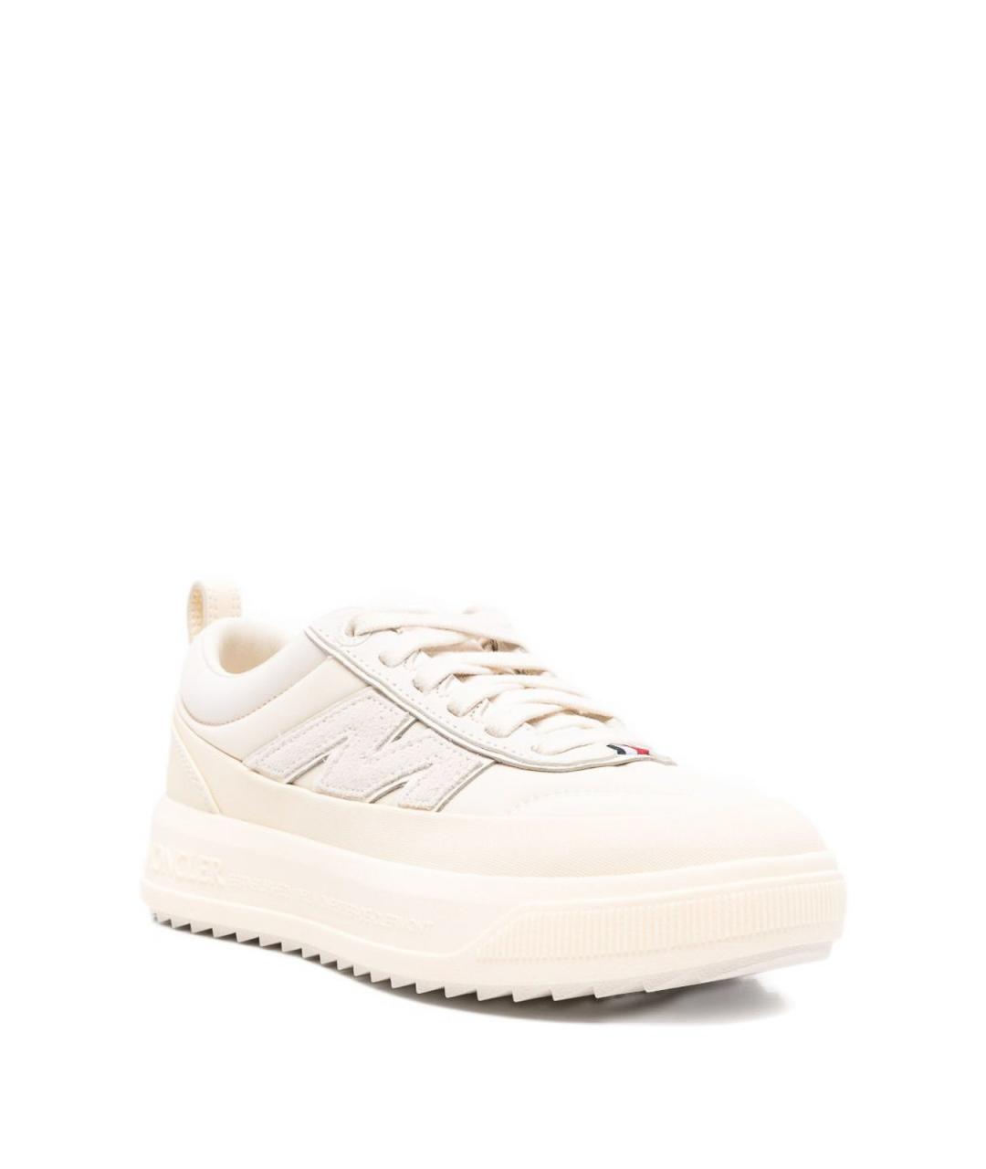 MONCLER Бежевые замшевые кроссовки, фото 2