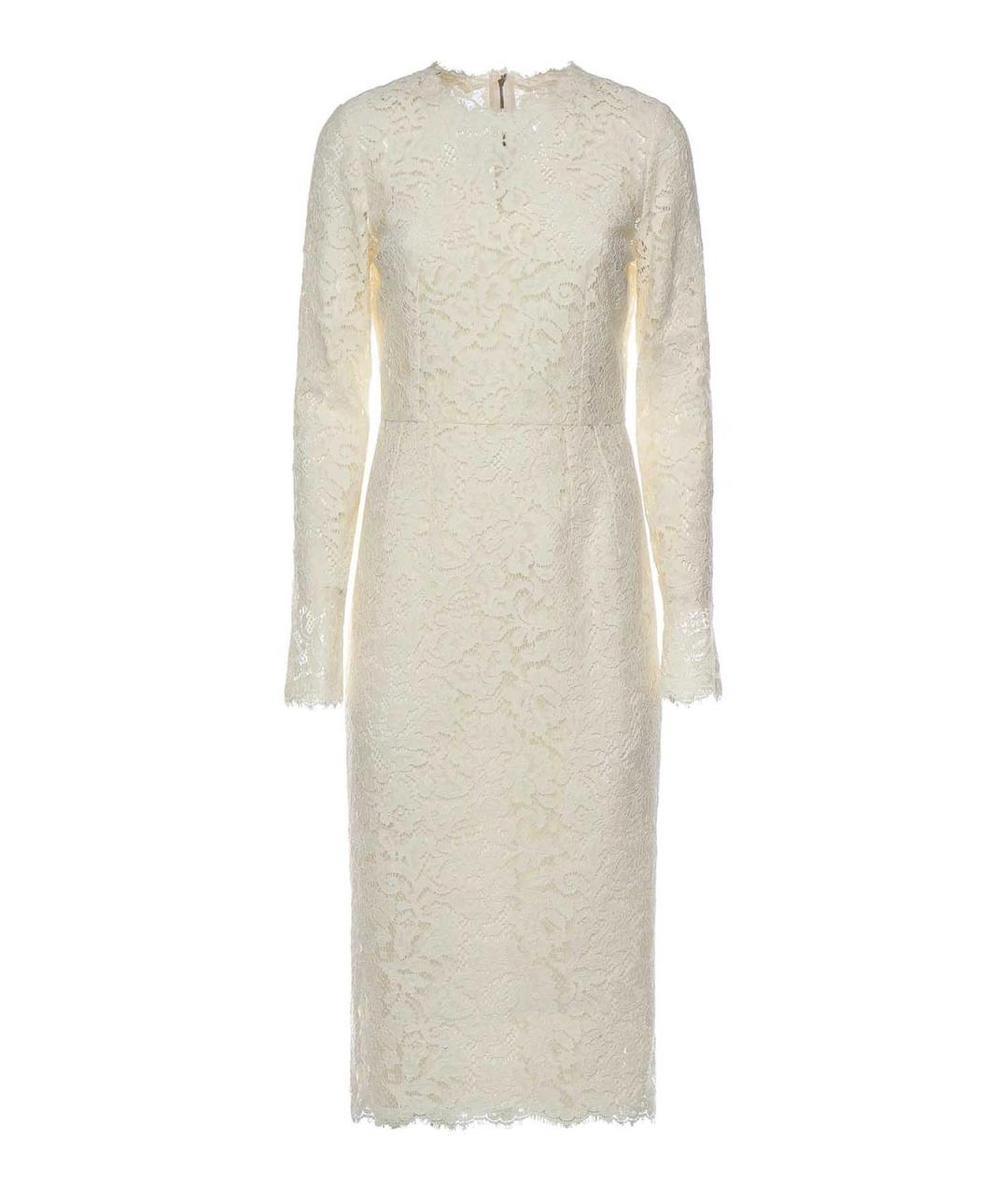 DOLCE&GABBANA Белое кружевное повседневное платье, фото 1
