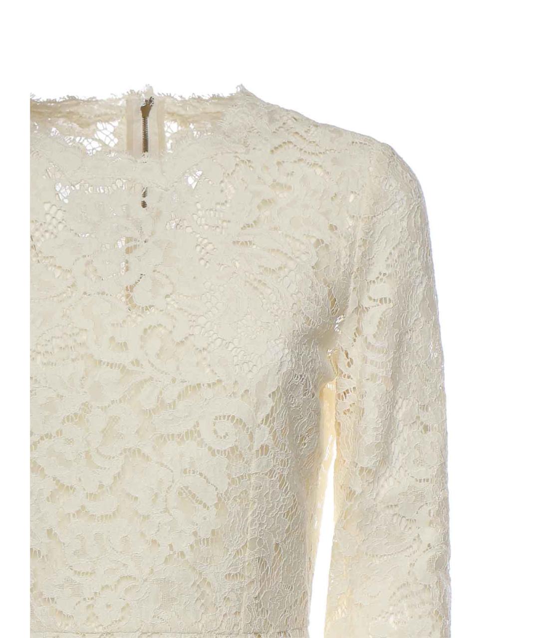 DOLCE&GABBANA Белое кружевное повседневное платье, фото 3