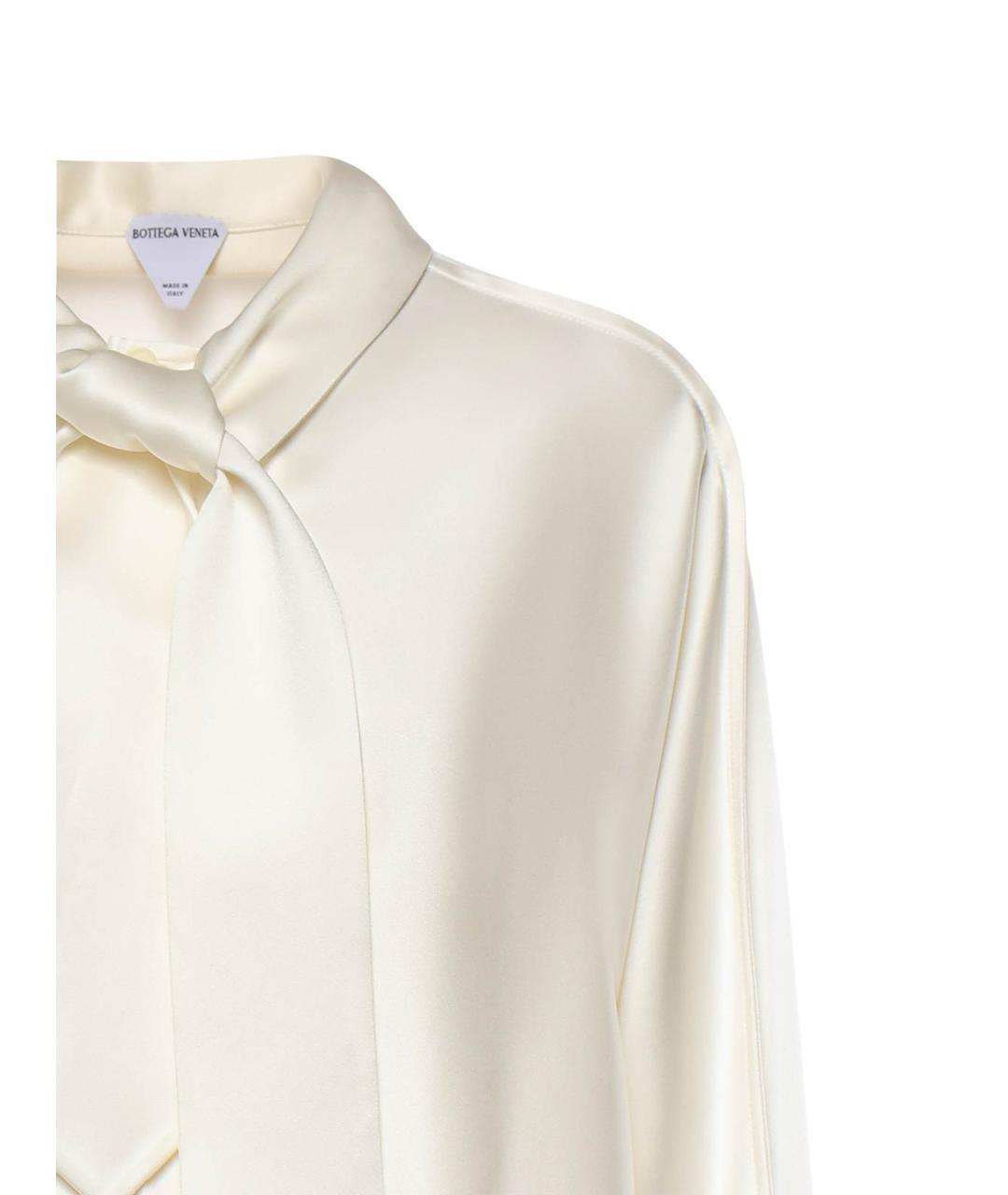 BOTTEGA VENETA Белая шелковая блузы, фото 3