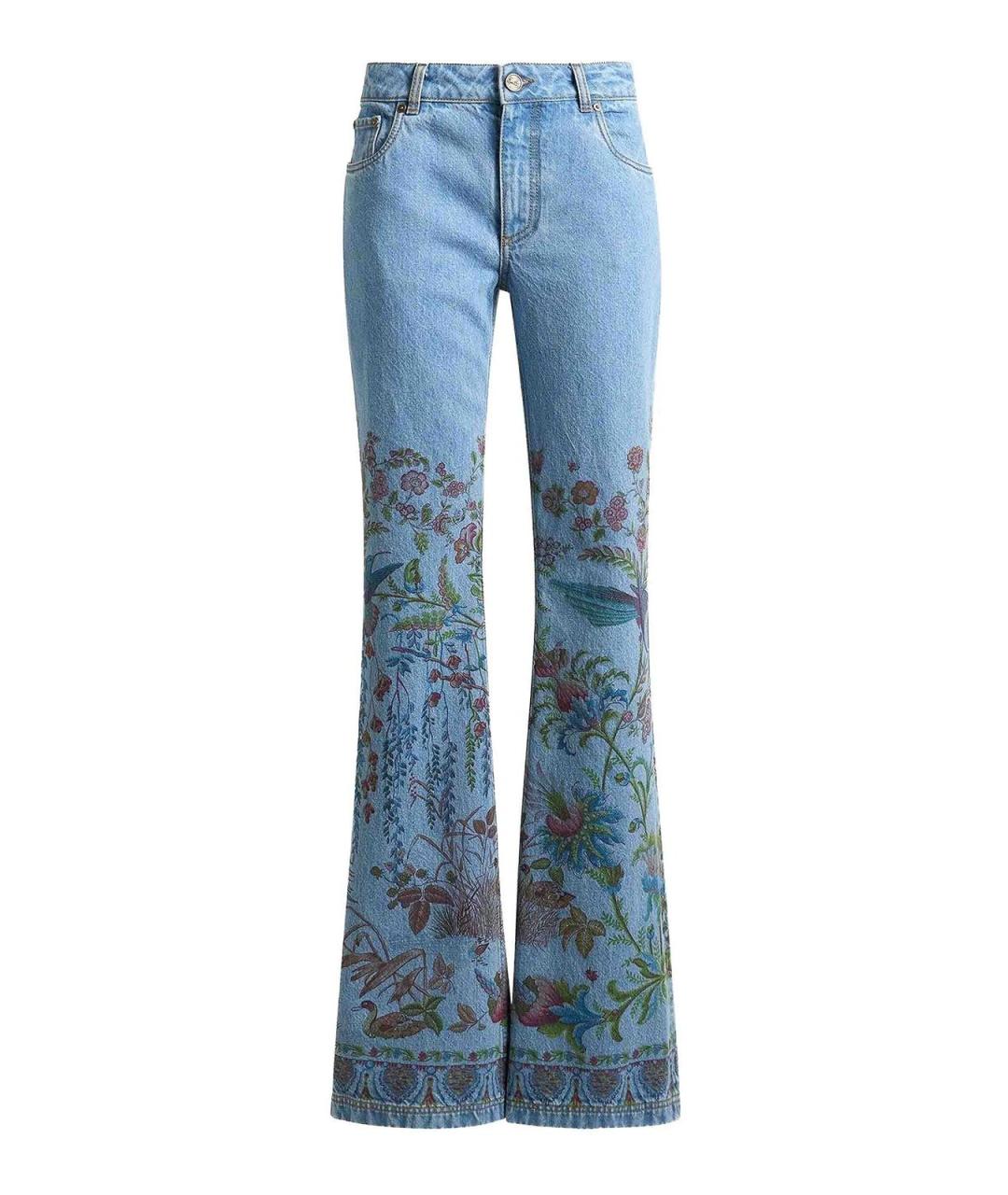 ETRO Синие хлопковые джинсы клеш, фото 1