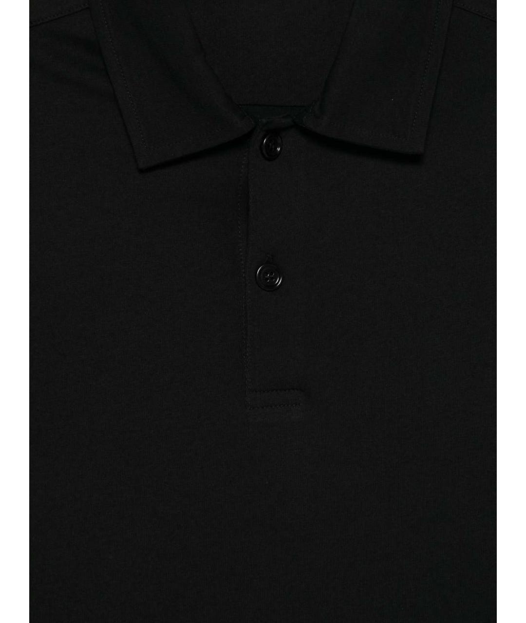 DRIES VAN NOTEN Черное хлопковое поло с коротким рукавом, фото 3