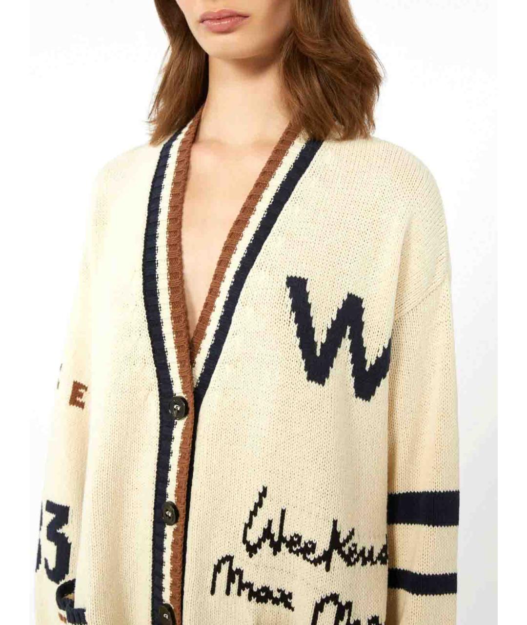 WEEKEND MAX MARA Бежевый хлопковый кардиган, фото 5