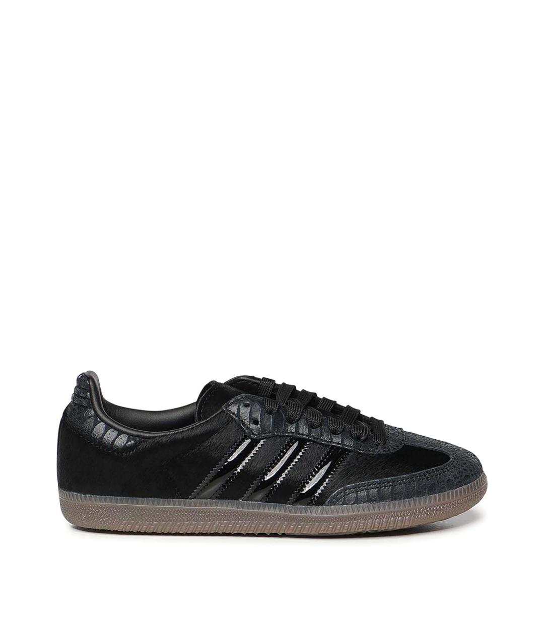 ADIDAS Черные кожаные кроссовки, фото 1