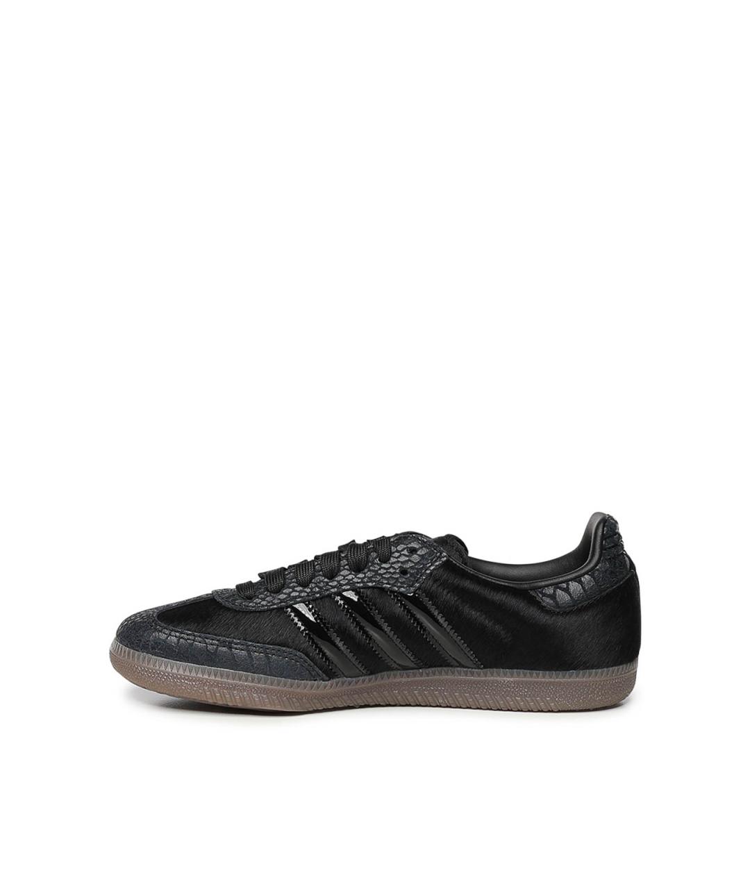 ADIDAS Черные кожаные кроссовки, фото 3