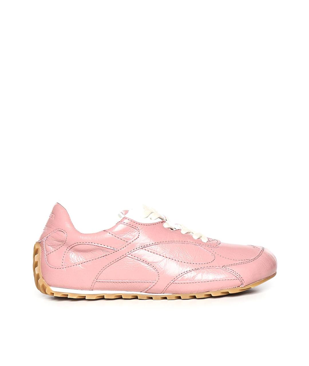 BOTTEGA VENETA Розовые кожаные кроссовки, фото 1