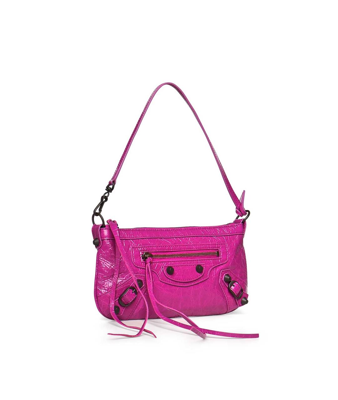 BALENCIAGA Фуксия кожаная сумка через плечо, фото 4