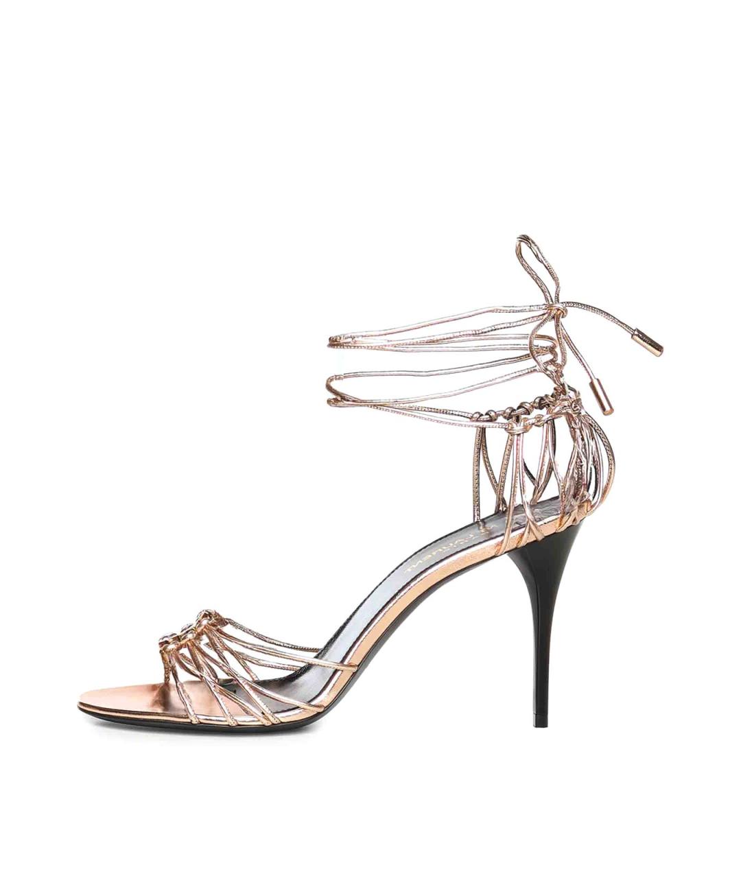 SAINT LAURENT Розовые кожаные босоножки, фото 3