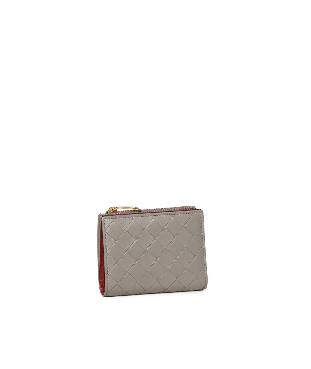 BOTTEGA VENETA Серый кожаный кошелек, фото 4