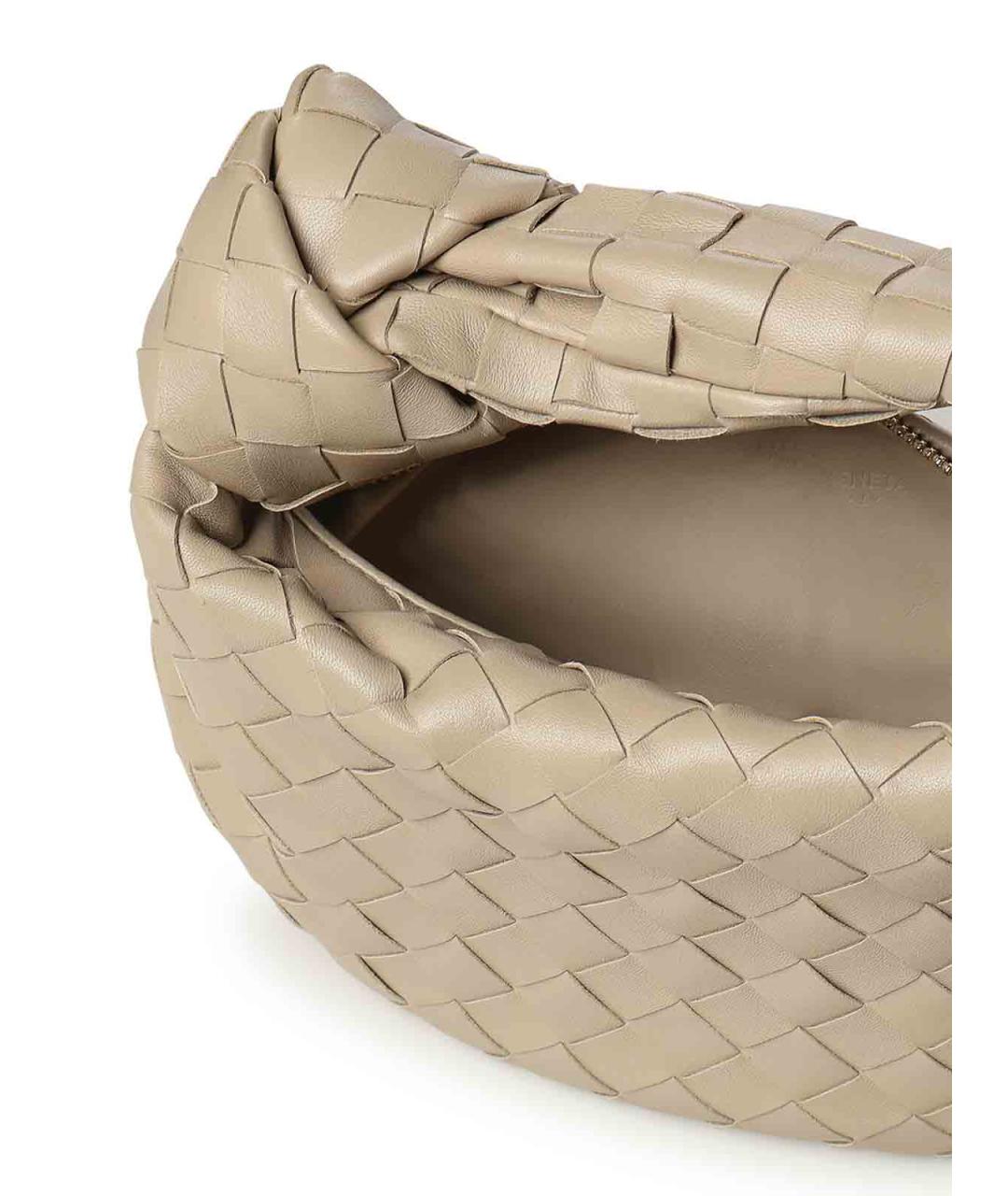 BOTTEGA VENETA Бежевая кожаная сумка с короткими ручками, фото 3