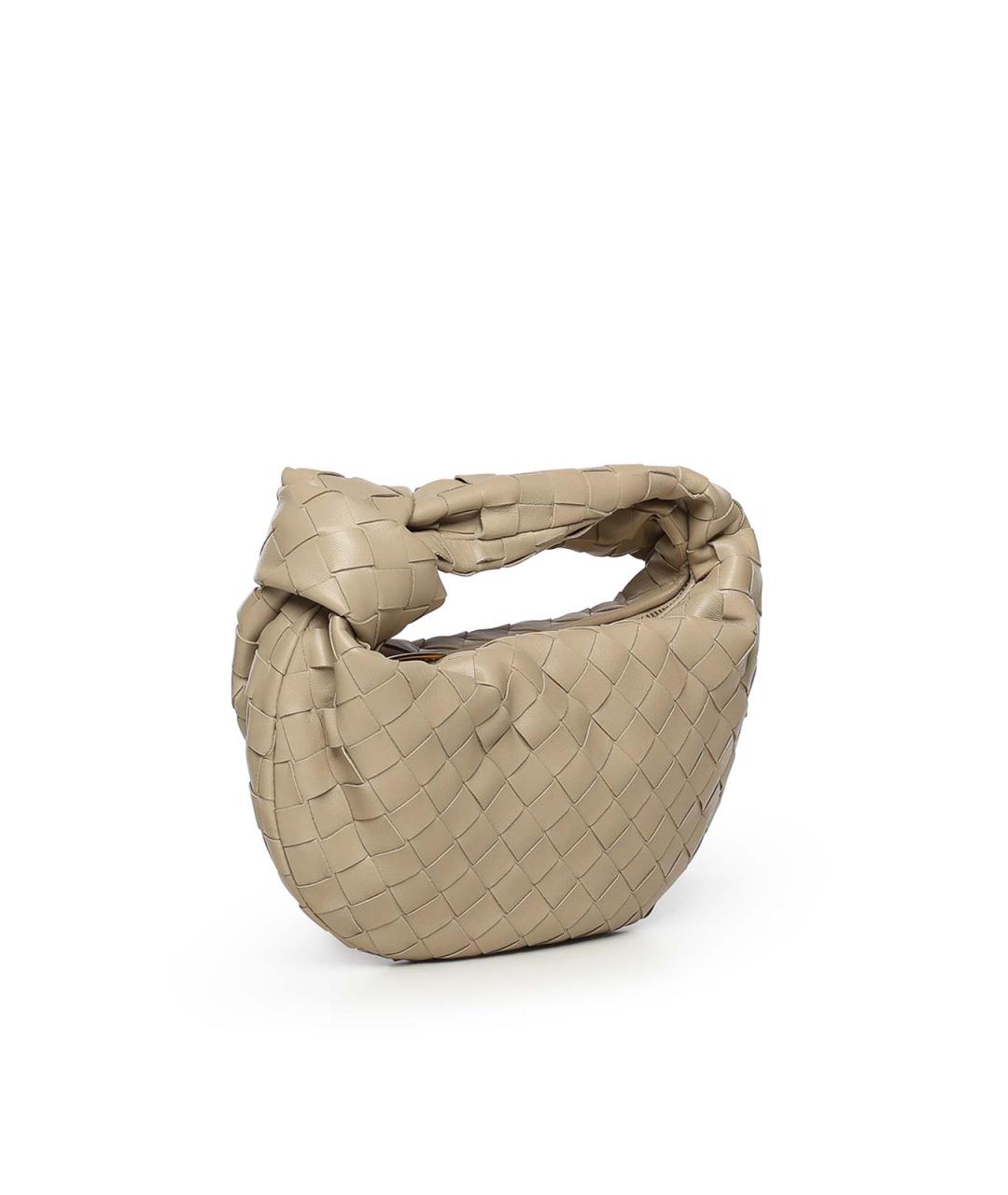 BOTTEGA VENETA Бежевая кожаная сумка с короткими ручками, фото 4