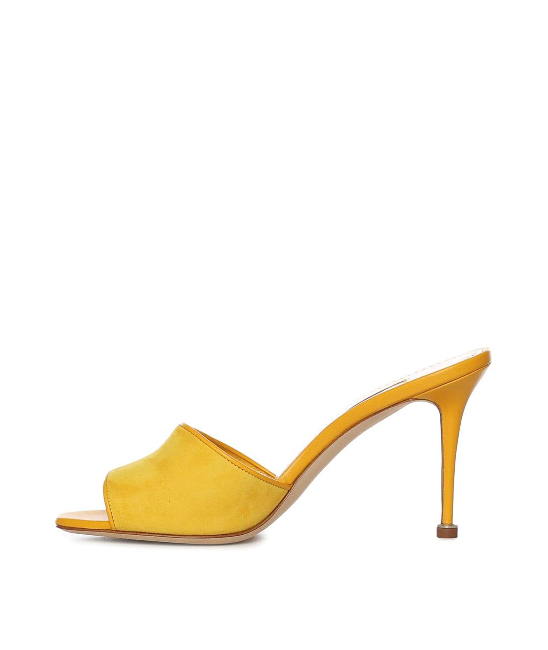 MANOLO BLAHNIK Желтые замшевые мюли, фото 3