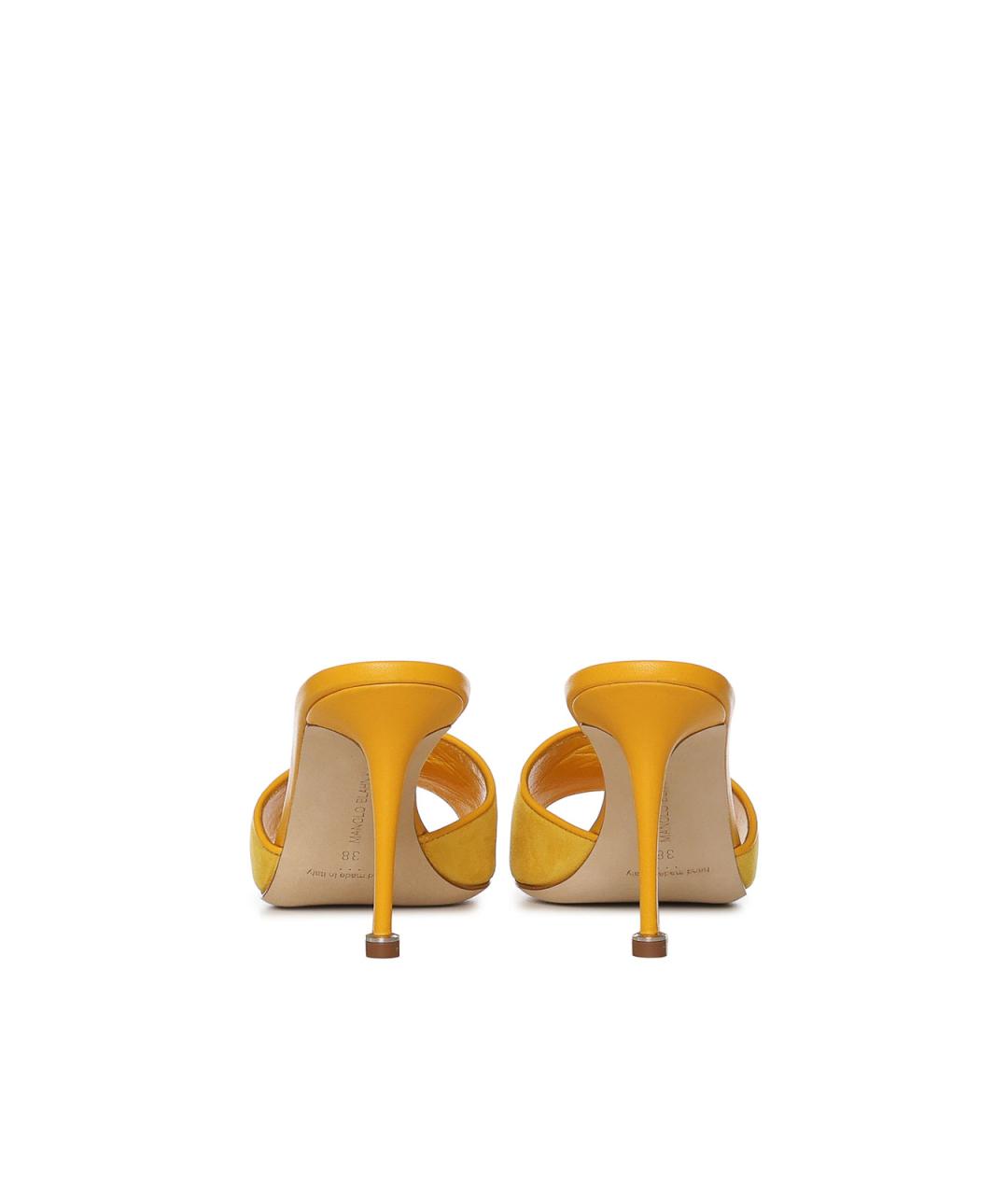 MANOLO BLAHNIK Желтые замшевые мюли, фото 2