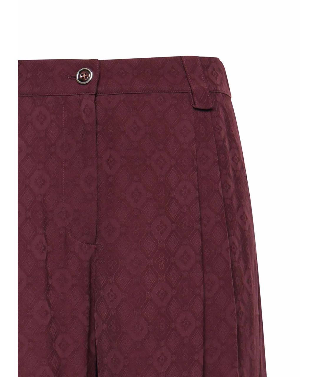 PINKO Бордовые вискозные прямые брюки, фото 3