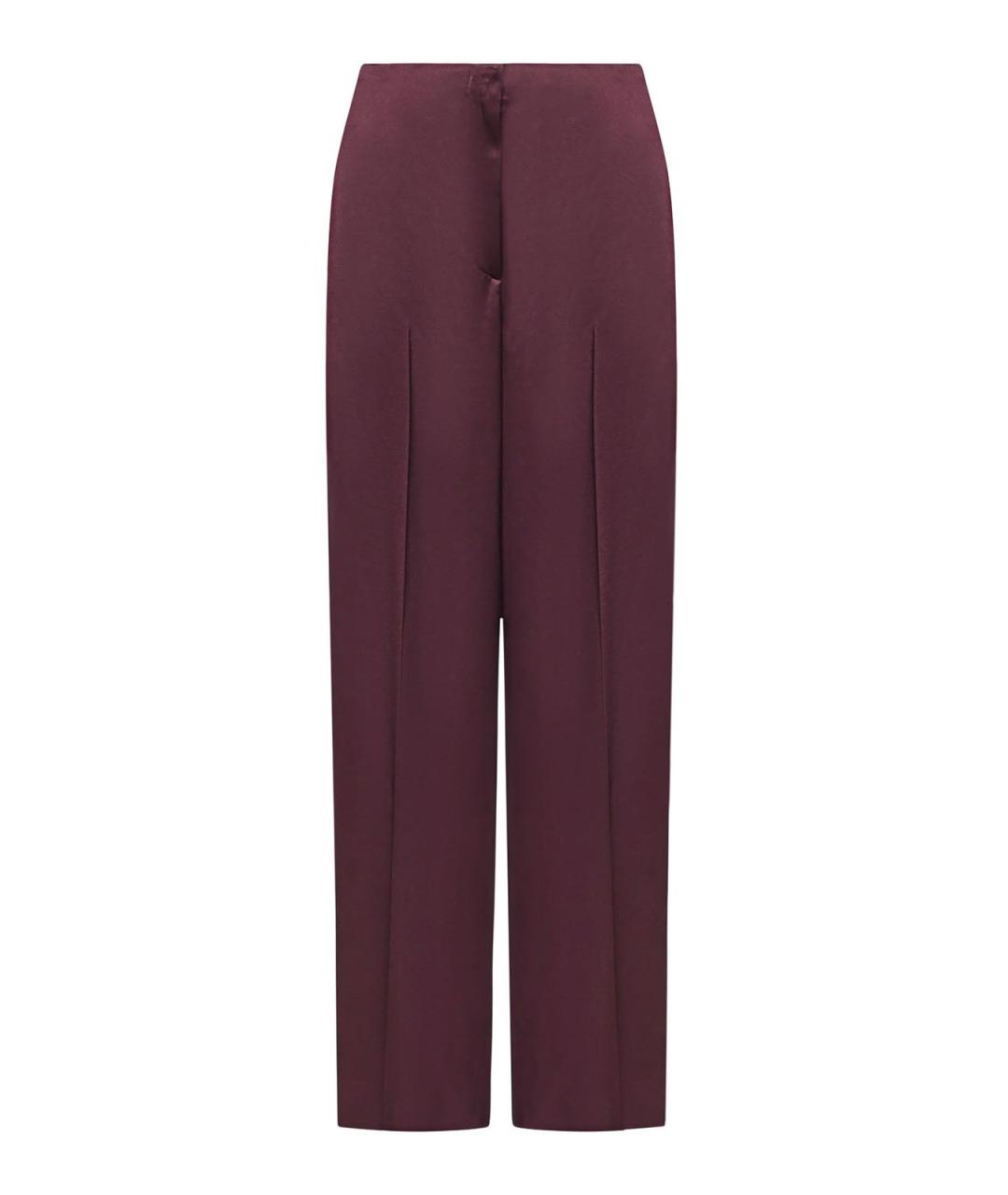 PINKO Бордовые полиэстеровые прямые брюки, фото 1