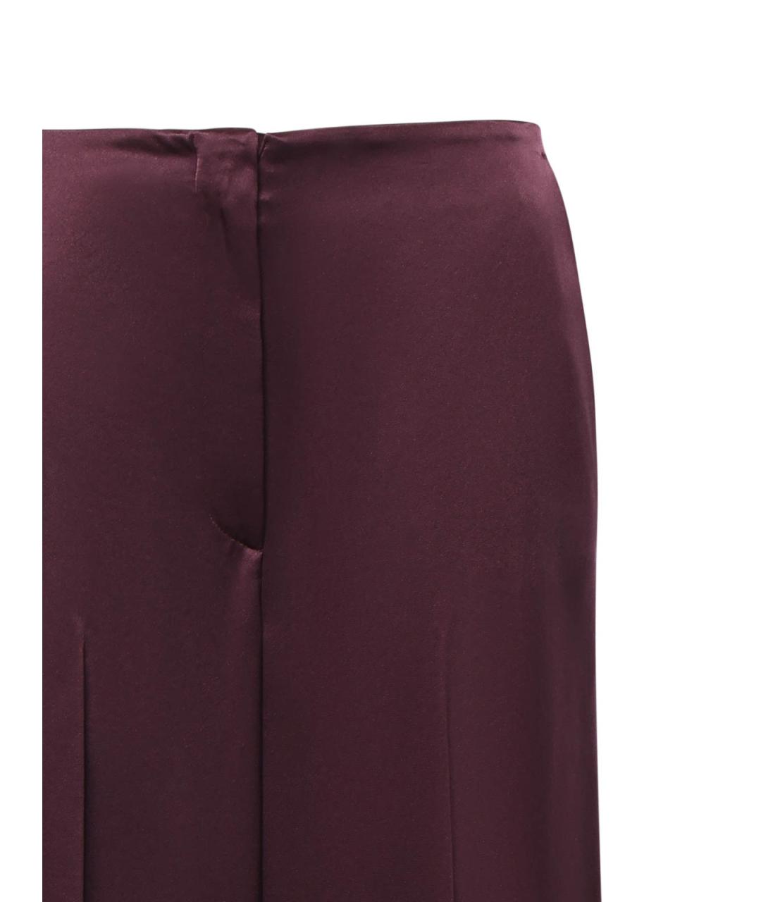PINKO Бордовые полиэстеровые прямые брюки, фото 3