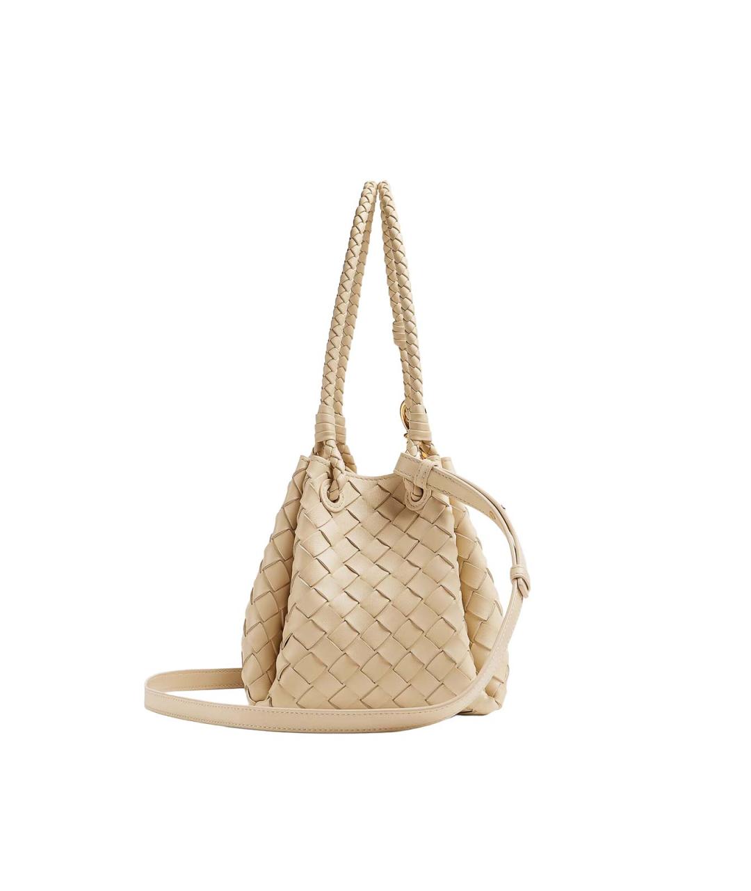 BOTTEGA VENETA Бежевая кожаная сумка тоут, фото 4