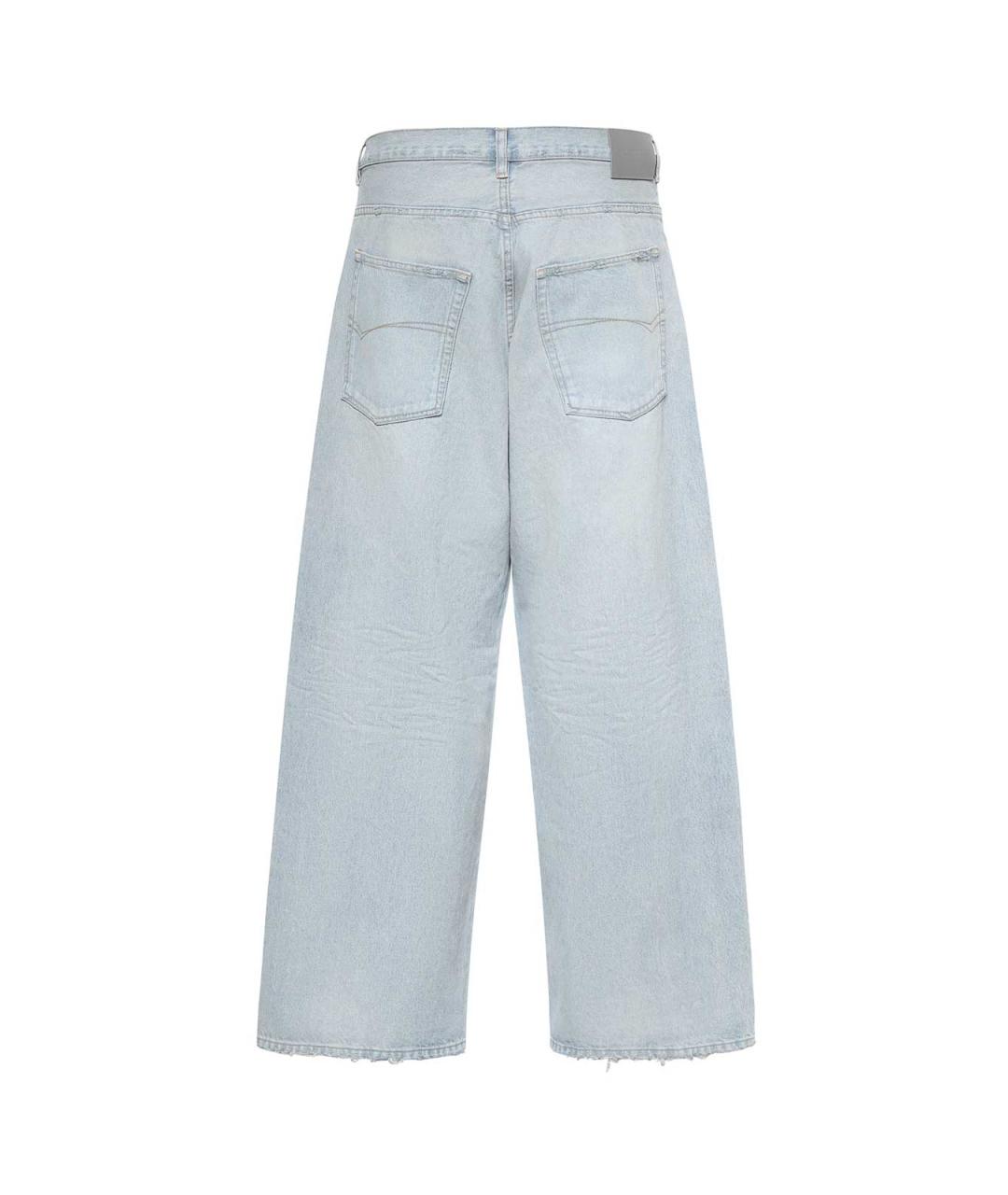 BALENCIAGA Голубые хлопковые прямые джинсы, фото 2