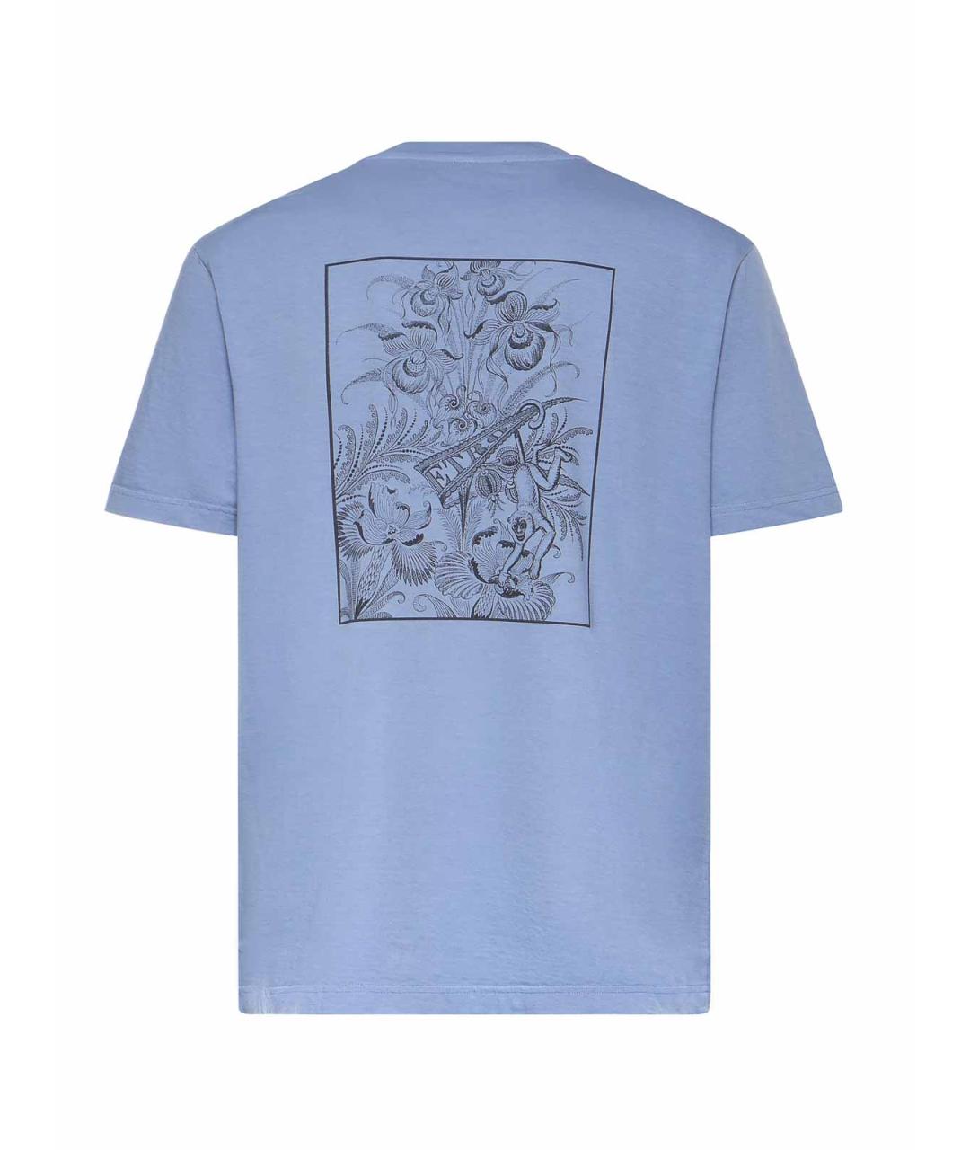 ETRO Голубая хлопковая футболка, фото 2