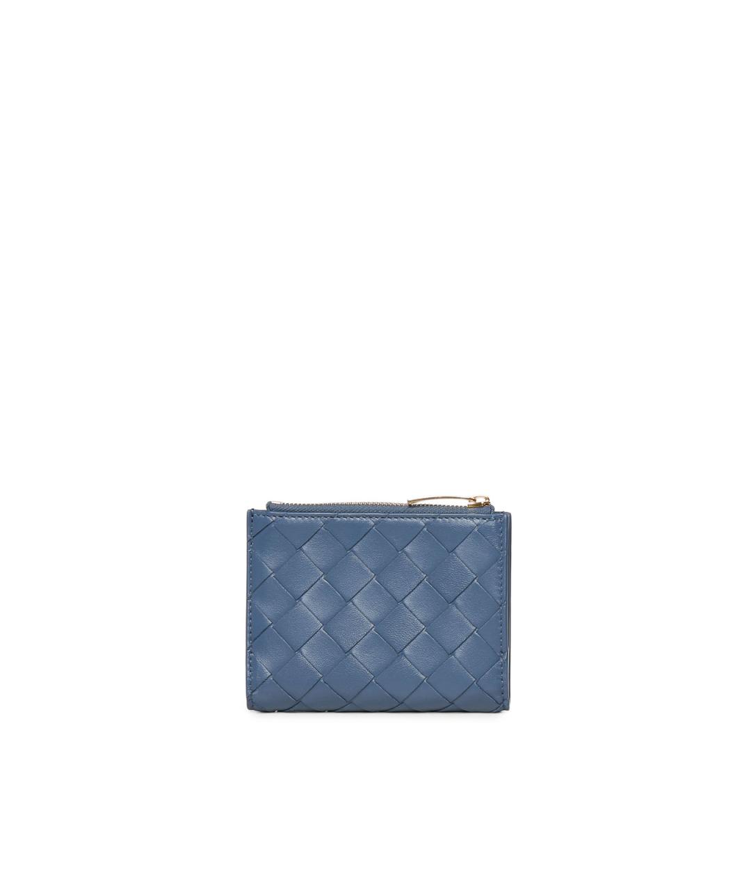 BOTTEGA VENETA Синий кожаный кошелек, фото 2