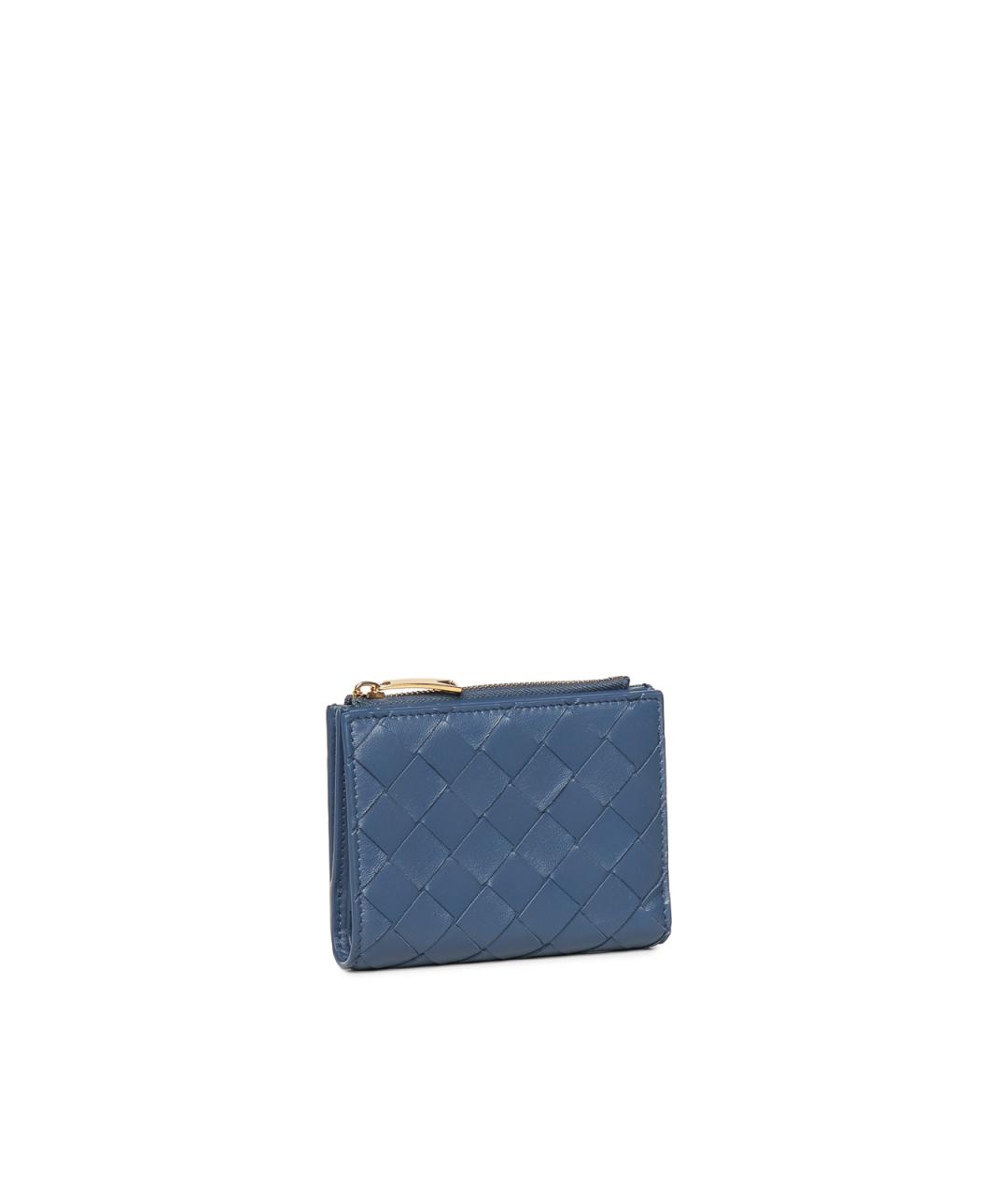 BOTTEGA VENETA Синий кожаный кошелек, фото 4