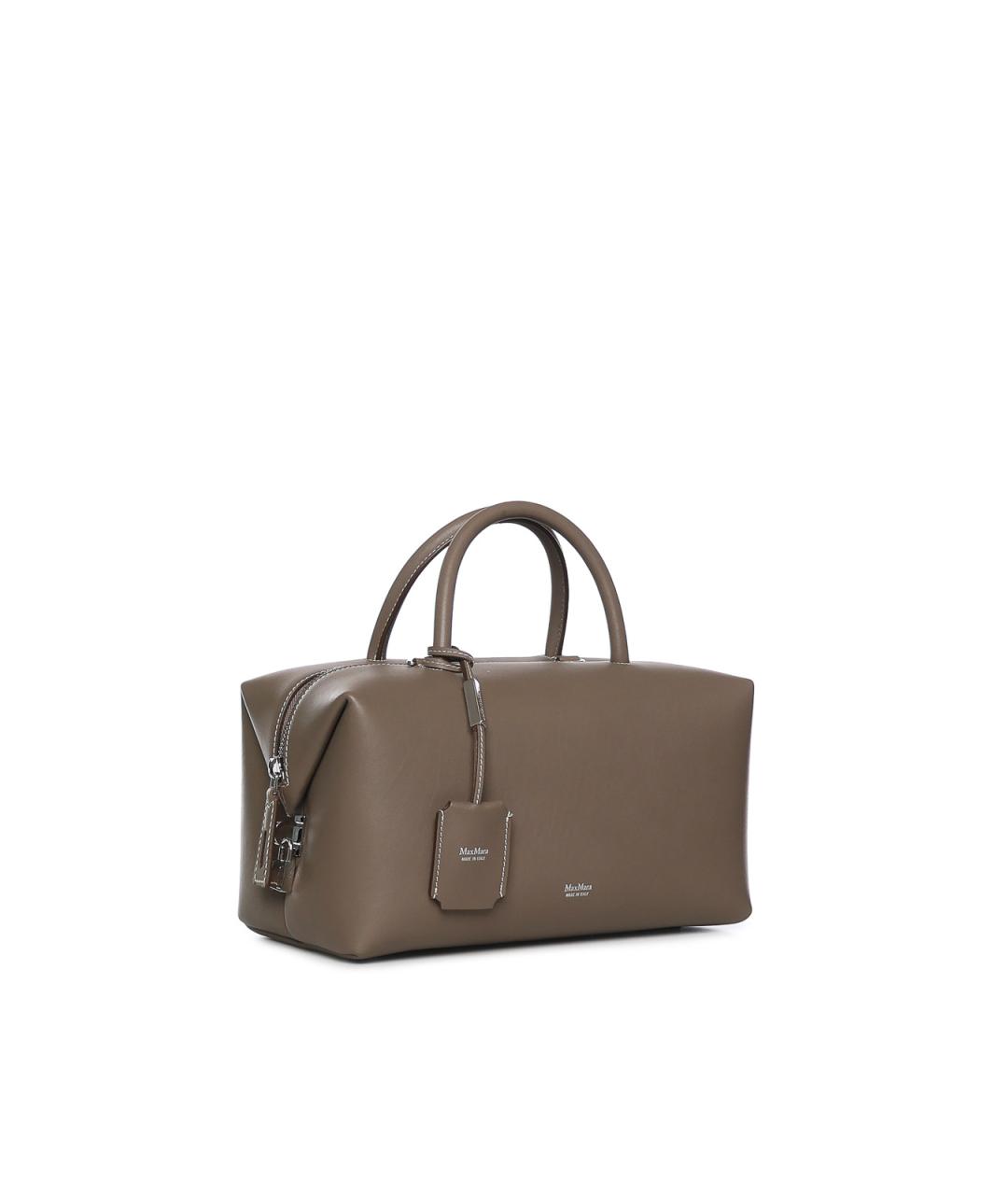 MAX MARA Бежевая кожаная сумка через плечо, фото 4