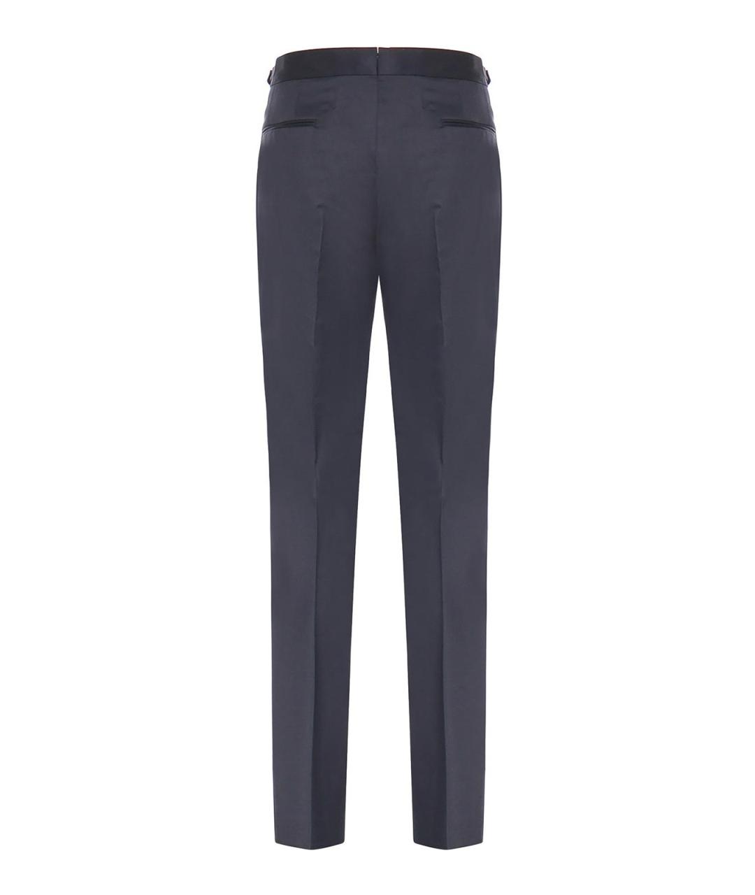 ZEGNA Синие шерстяные классические брюки, фото 2