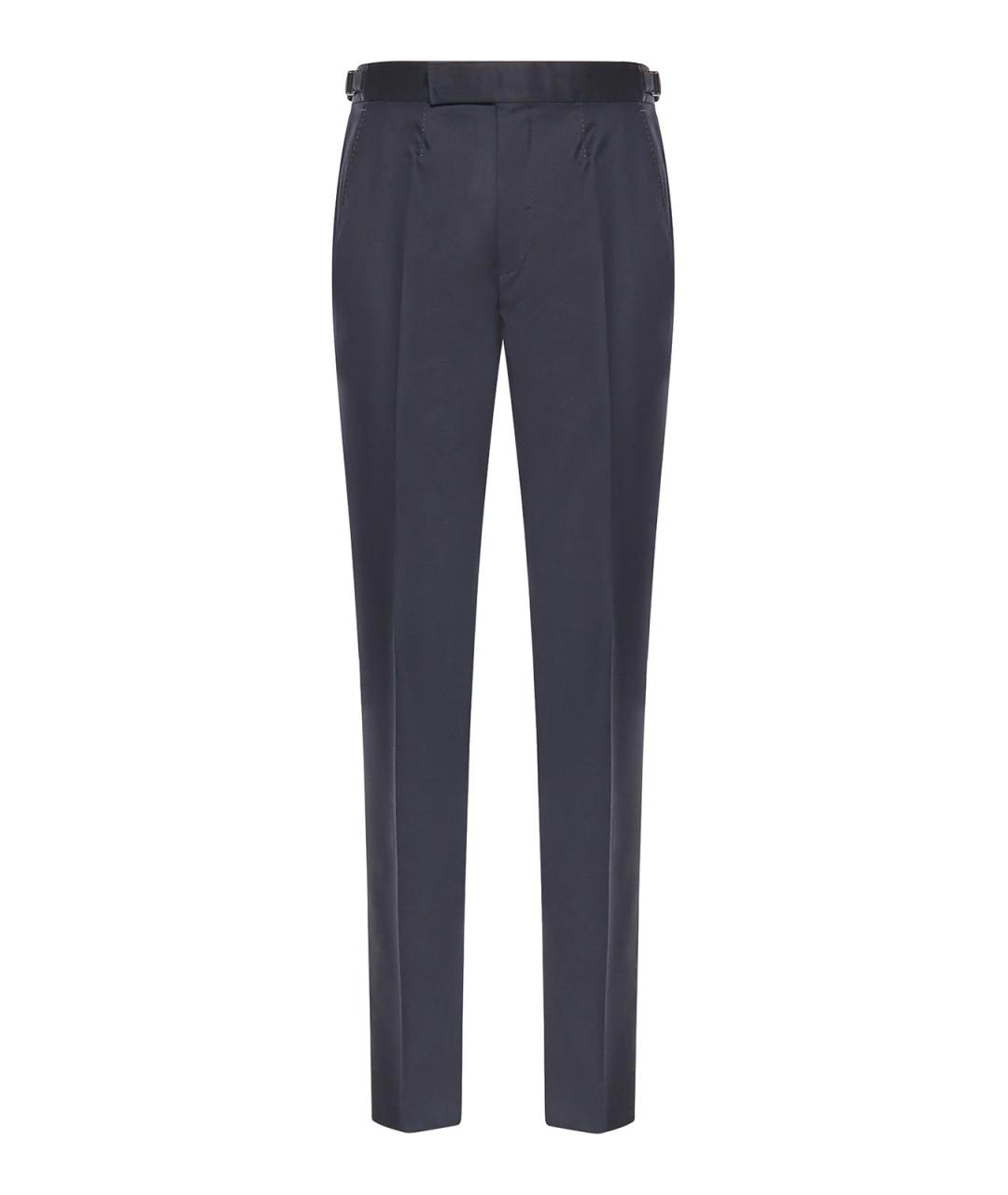 ZEGNA Синие шерстяные классические брюки, фото 1