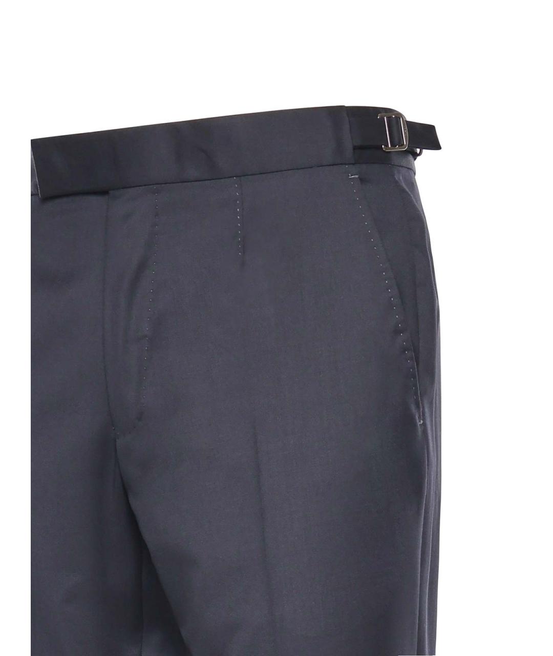 ZEGNA Синие шерстяные классические брюки, фото 3