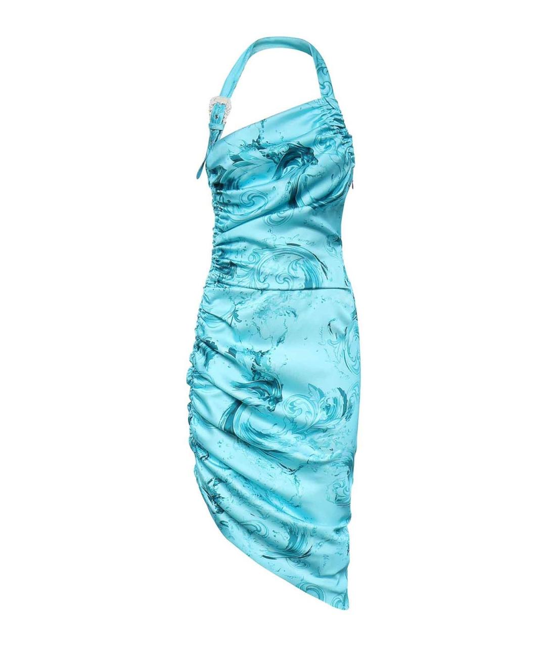 VERSACE JEANS COUTURE Голубое полиэстеровое повседневное платье, фото 1