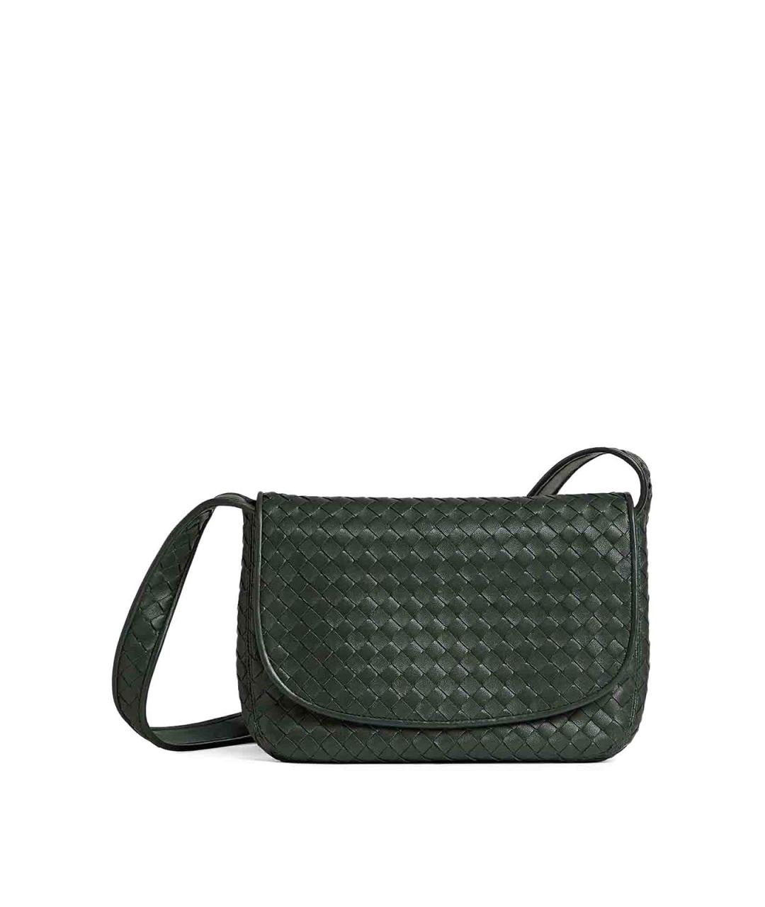 BOTTEGA VENETA Зеленая кожаная сумка на плечо, фото 1
