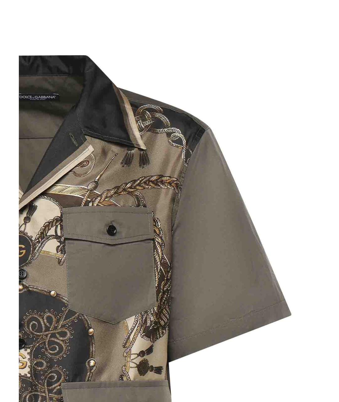 DOLCE&GABBANA Бежевая шелковая кэжуал рубашка, фото 3