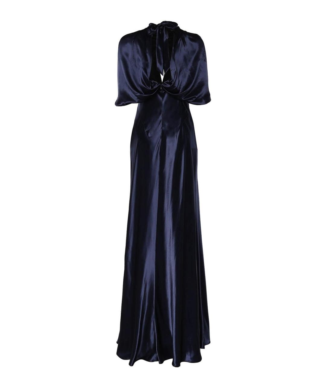 ALBERTA FERRETTI Синее вискозное платье, фото 2
