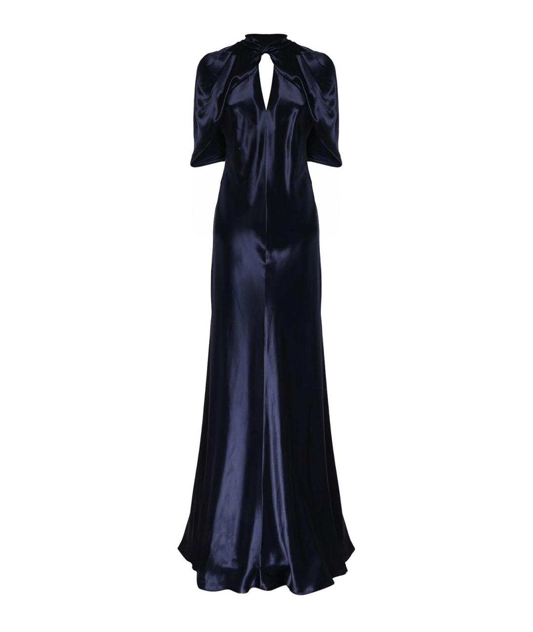 ALBERTA FERRETTI Синее вискозное платье, фото 1