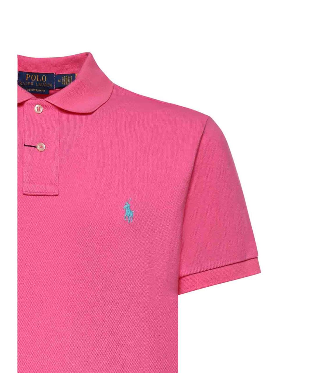 POLO RALPH LAUREN Фуксия хлопковое поло с коротким рукавом, фото 3