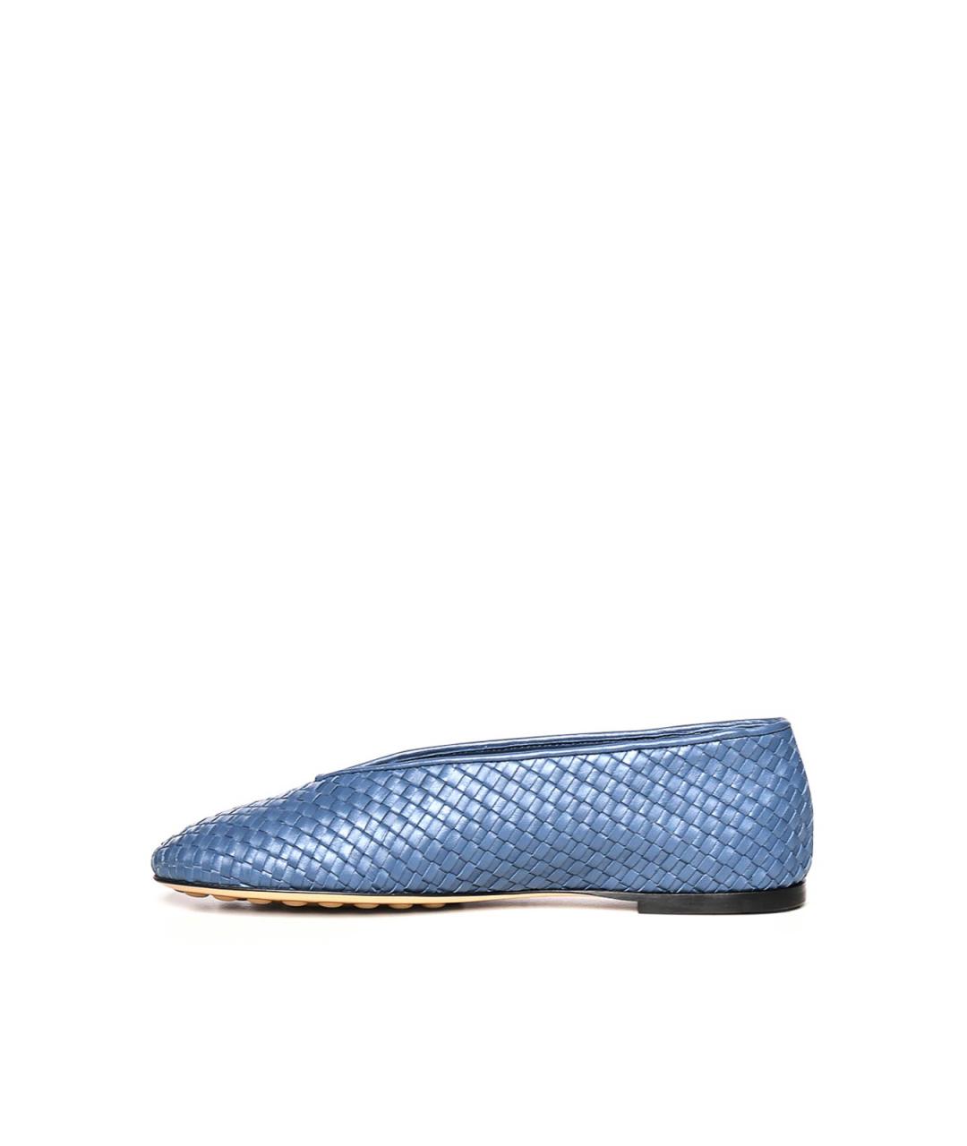 BOTTEGA VENETA Синие кожаные балетки, фото 3