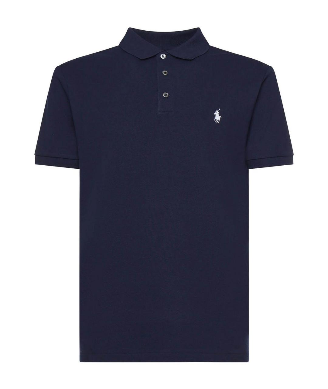 POLO RALPH LAUREN Синее хлопковое поло с коротким рукавом, фото 1