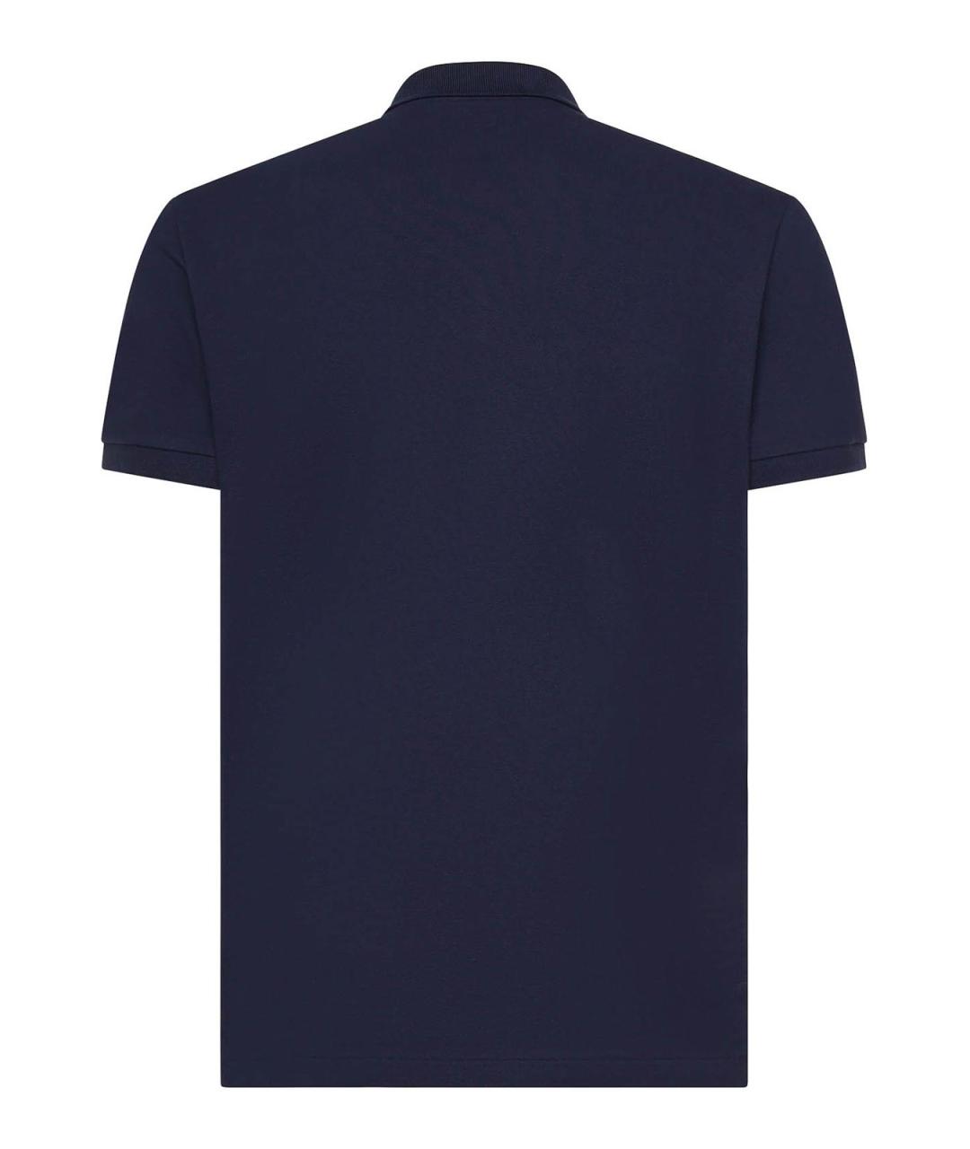 POLO RALPH LAUREN Синее хлопковое поло с коротким рукавом, фото 2