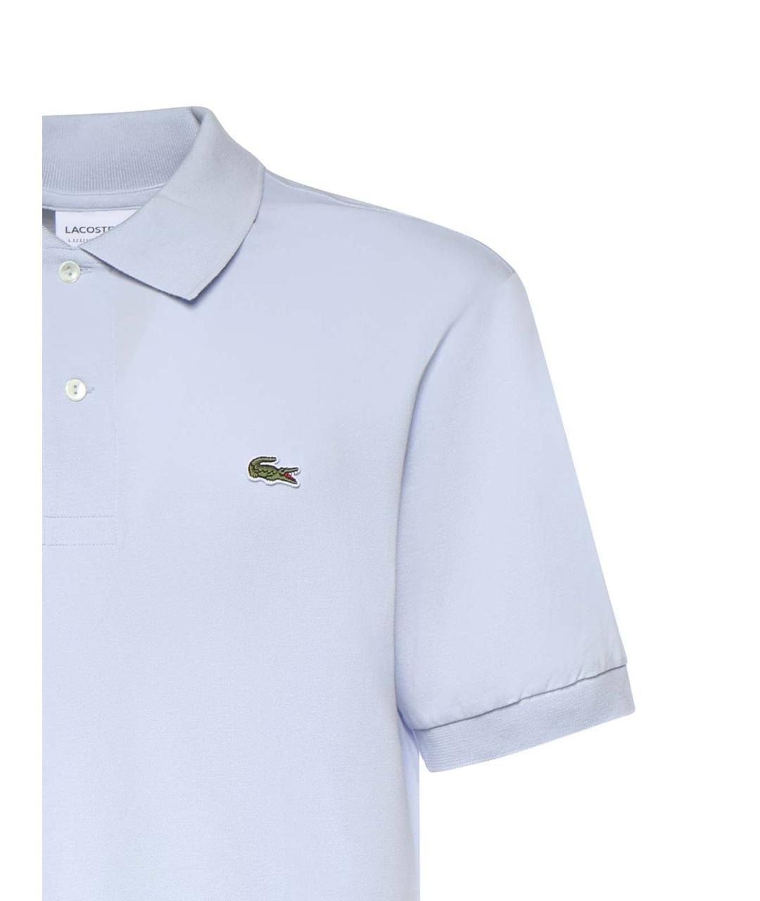 LACOSTE Голубое хлопковое поло с коротким рукавом, фото 3
