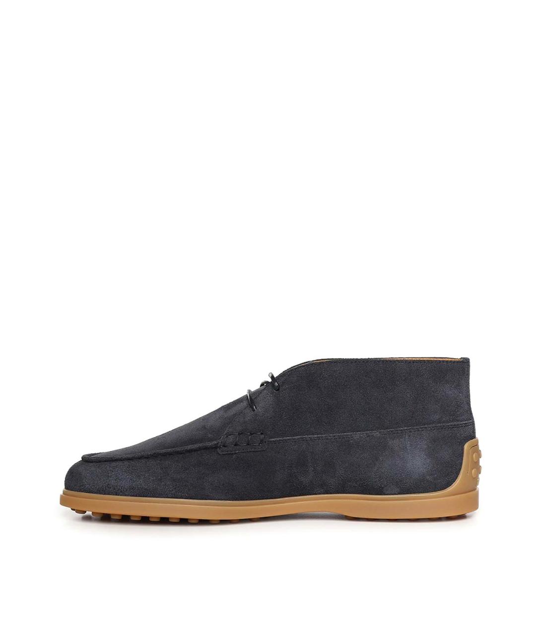 TOD'S Синие замшевые высокие ботинки, фото 3