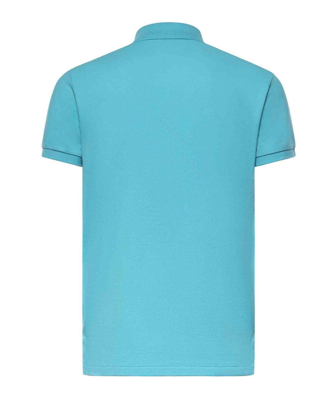 POLO RALPH LAUREN Бирюзовое хлопковое поло с коротким рукавом, фото 2