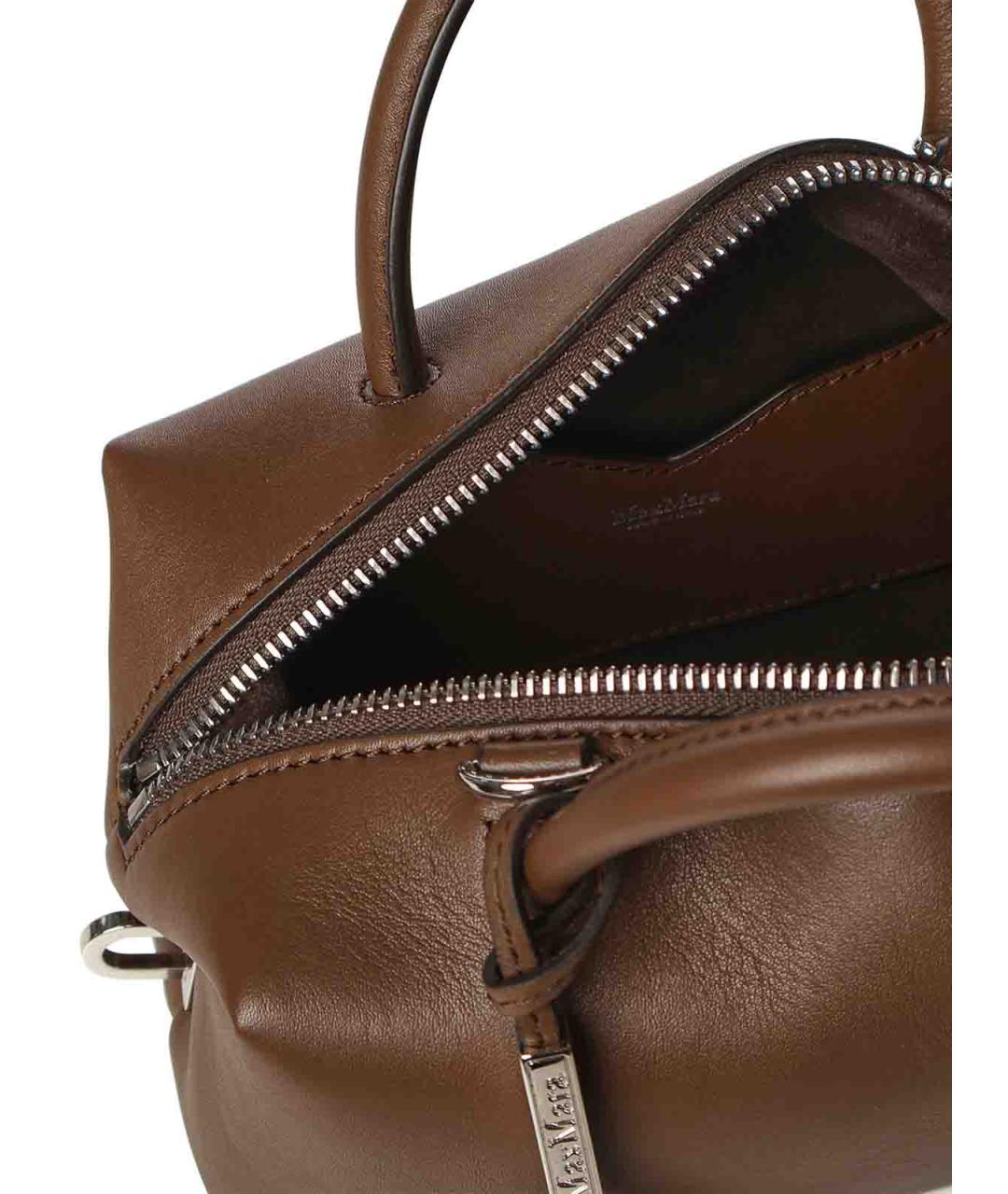 MAX MARA Коричневая кожаная сумка через плечо, фото 3