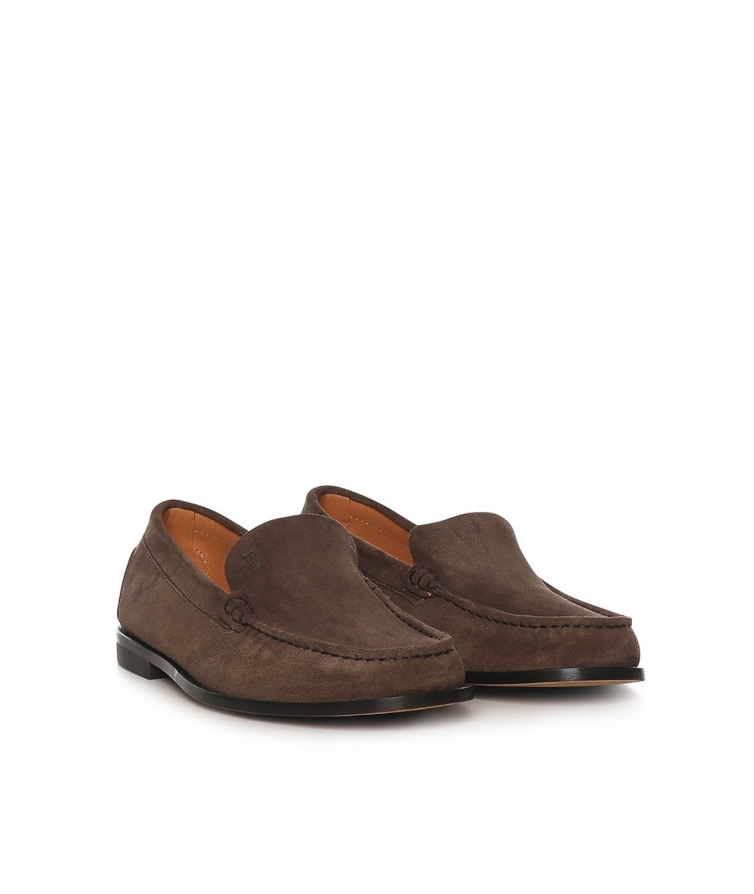 TOD'S Коричневые замшевые лоферы, фото 4