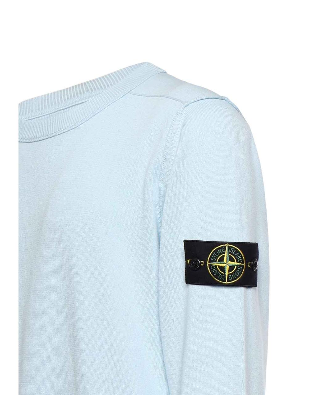 STONE ISLAND Синий хлопковый джемпер / свитер, фото 3