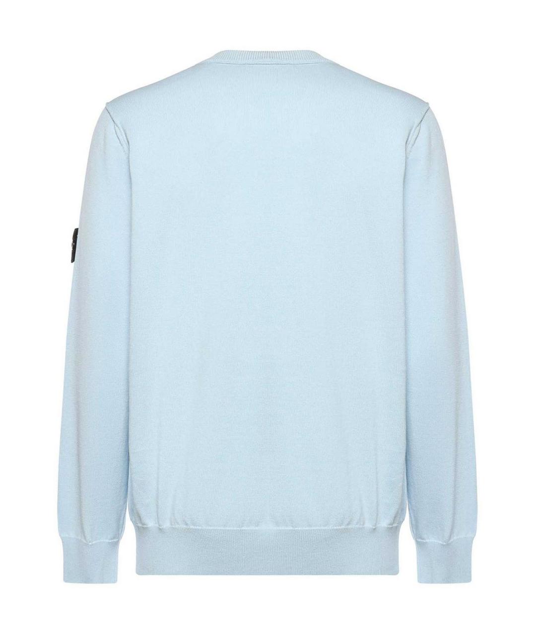 STONE ISLAND Синий хлопковый джемпер / свитер, фото 2