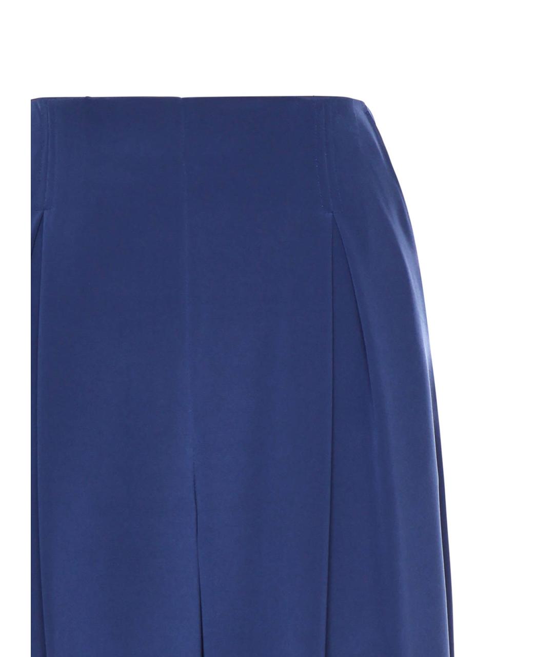 MAX MARA Синие шелковые брюки широкие, фото 3