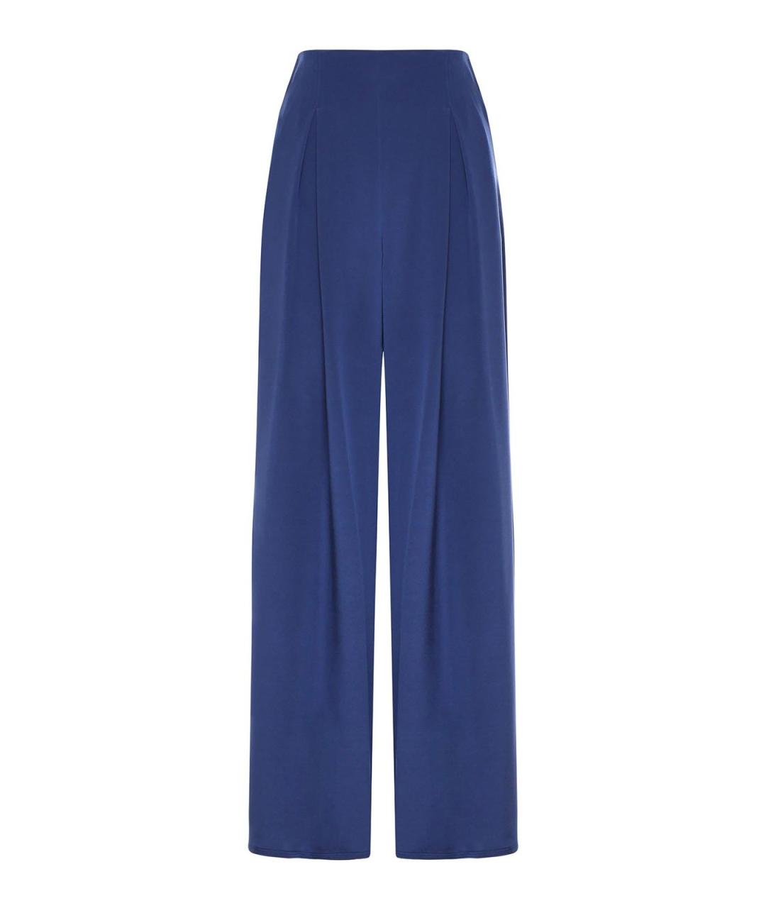MAX MARA Синие шелковые брюки широкие, фото 1